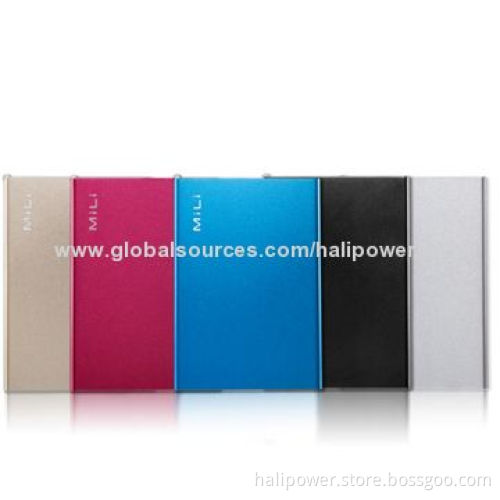 Latest Design Power Banks with Aluminum Shell, 6,000mAh Capacity